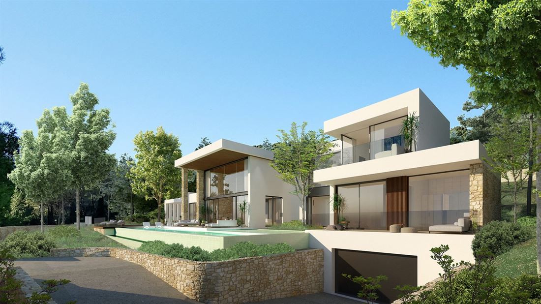 Complejo residencial innovador con villas elegantes y mediterráneas