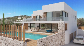 Vivienda unifamiliar en construcción con piscina exclusiva en Ibiza